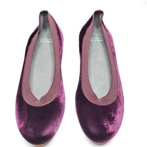 Stuart Weitzman Plum Lastikon Velvet Flats